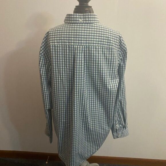 Duluth Trading Co. Blue/Green/White plaid button-down shirt, size XL - Picture 2 of 3